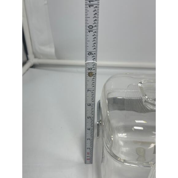 Retro 80's Lucite Cube Ice Bucket Pozzi Guzzini Amanda with Original Tongs - Picture 8 of 10